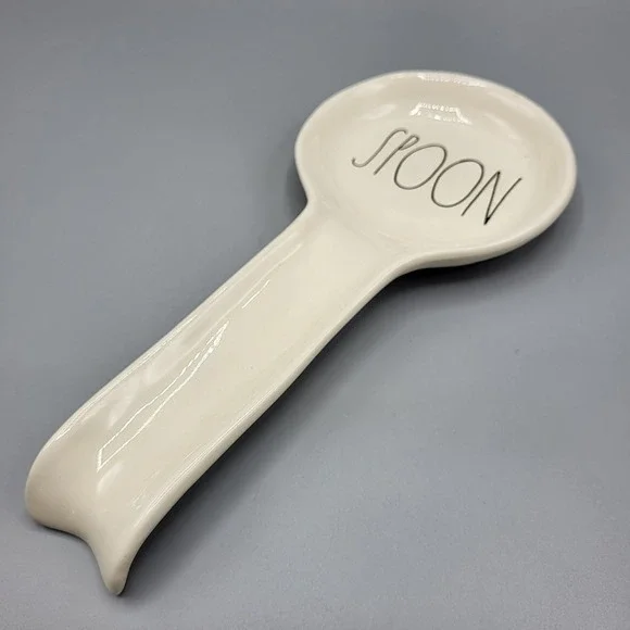 Rae Dunn Spoon Rest Artisan Collection Magenta Ceramic Ivory Kitchen Decor 10" - Picture 10 of 11